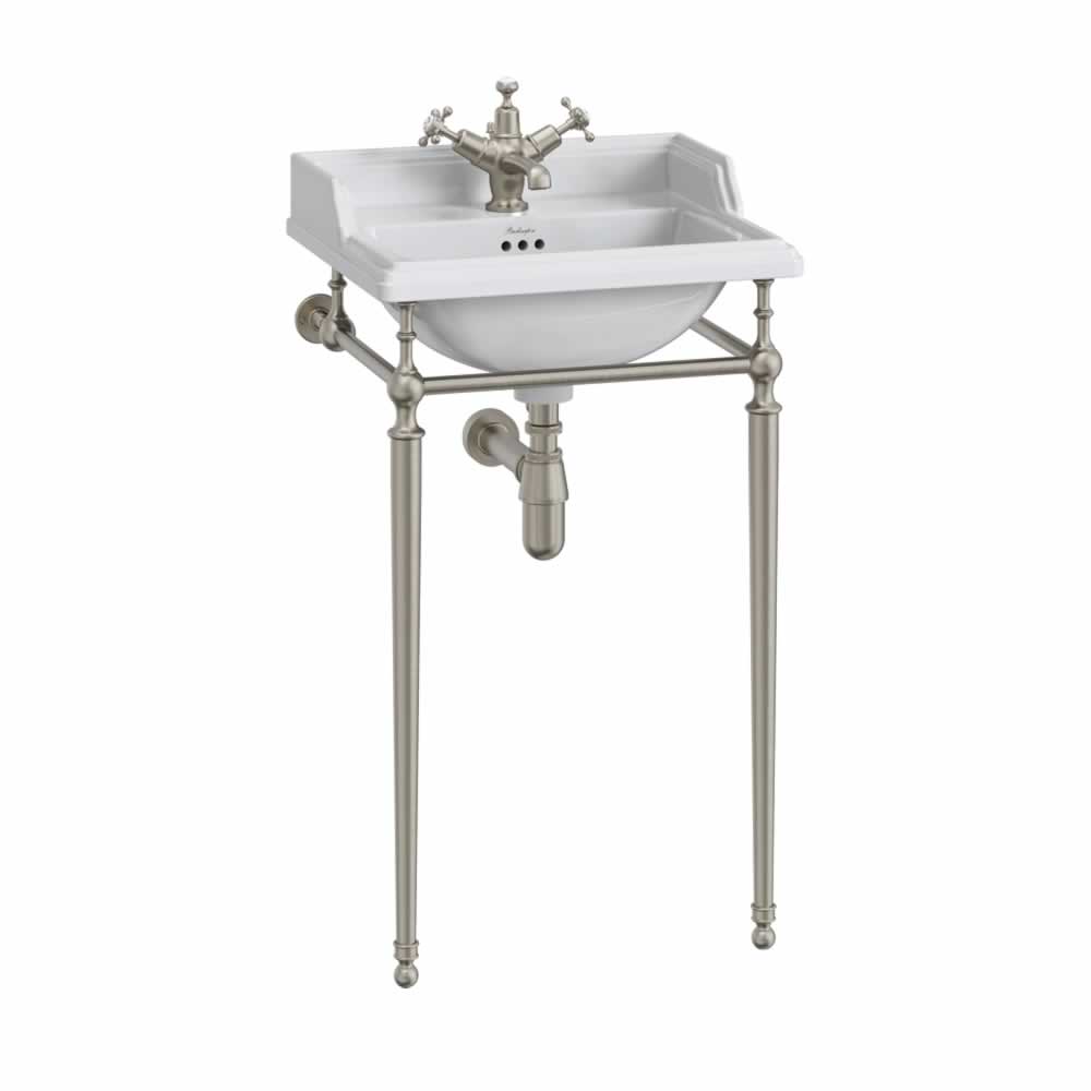 Classic basin 50cm 1TH and brushed nickel wash stand
